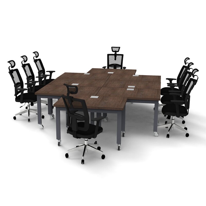 Inbox Zero Team Work Rectangular Conference Table Set | Wayfair