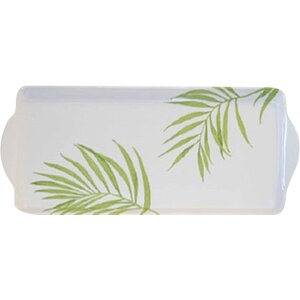 Bamboo Leaf Melamine Tidbit Rectangle Serving Platter