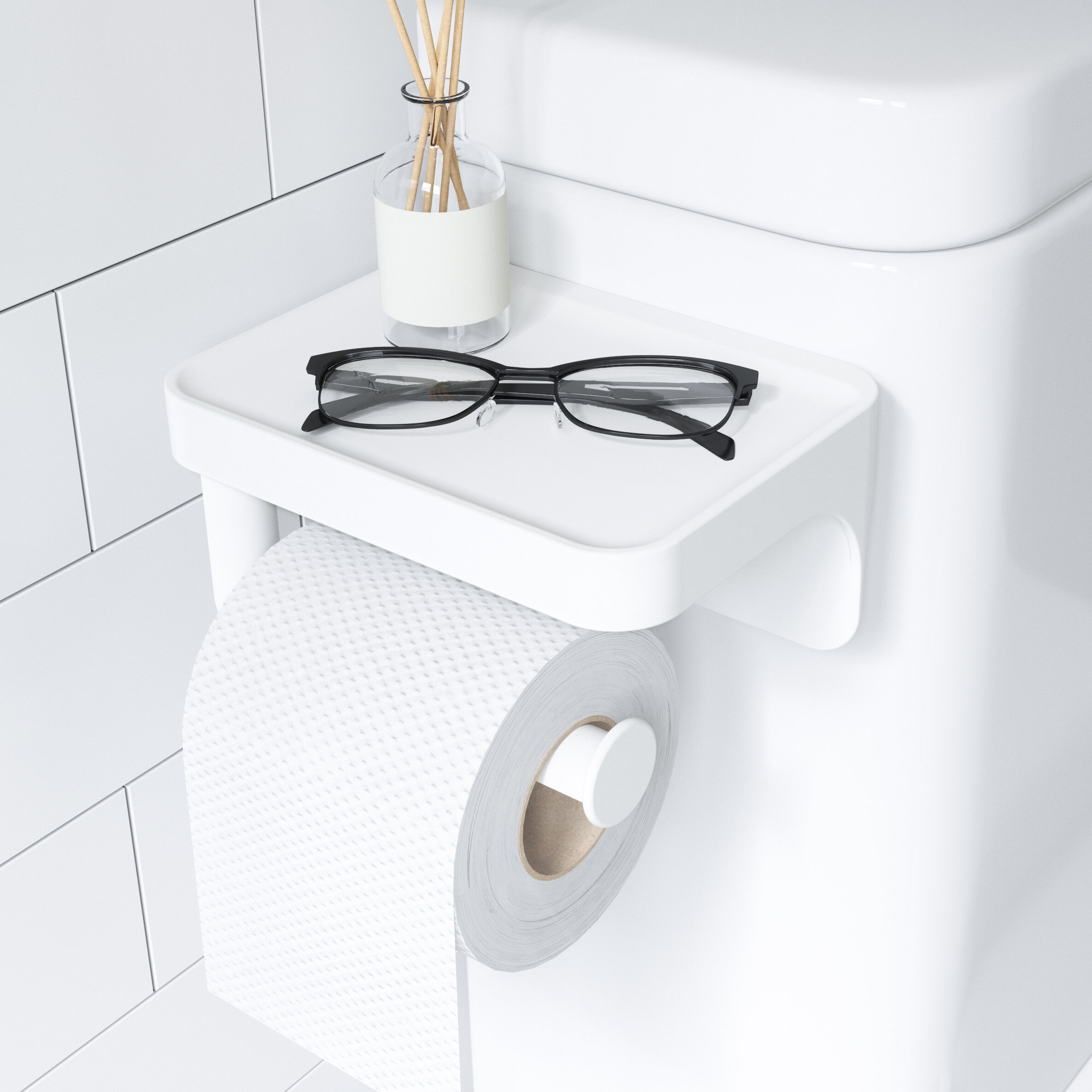 Hangs Over The Tank Convenient Single Roll Toilet Paper Tissue Holder Hanger