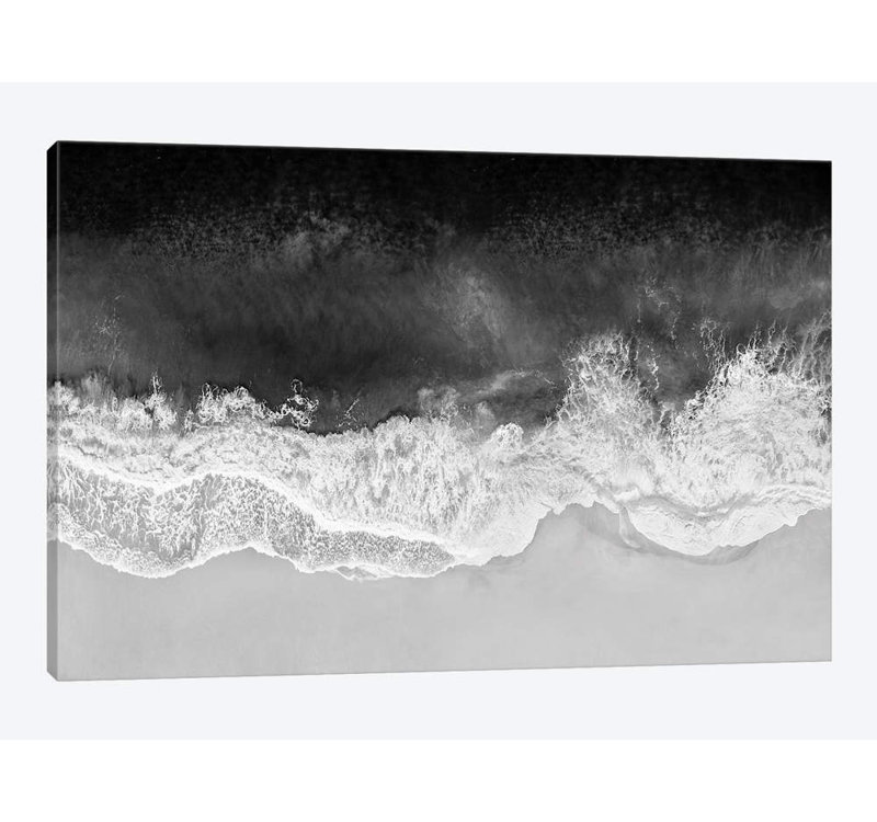 East Urban Home Waves In Black And White Graphic Art Print On Canvas Reviews Wayfair