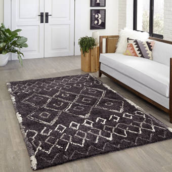 Highland Dunes Lilian Floral Handmade Tufted Aqua Blue Cream Area Rug Wayfair