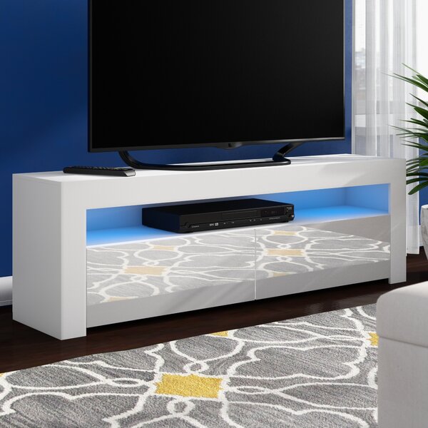 230cm wooden Gloss /& Matt LED TV stand modern media television stands light up entertainment unit Panana TV cabinet unit Brown