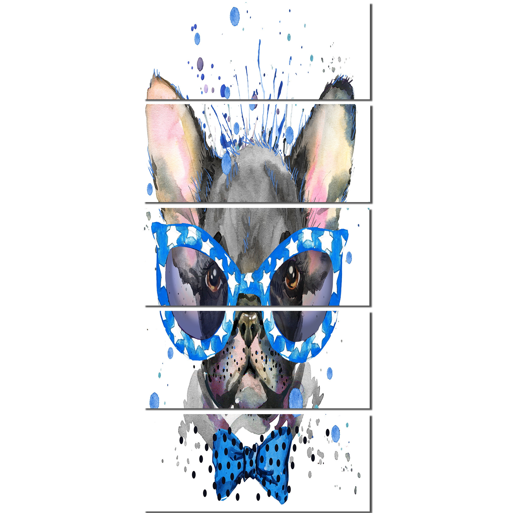 french bulldog with glasses painting