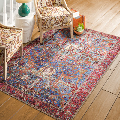 Daleigh Oriental Blue/Red Area RugÂ 