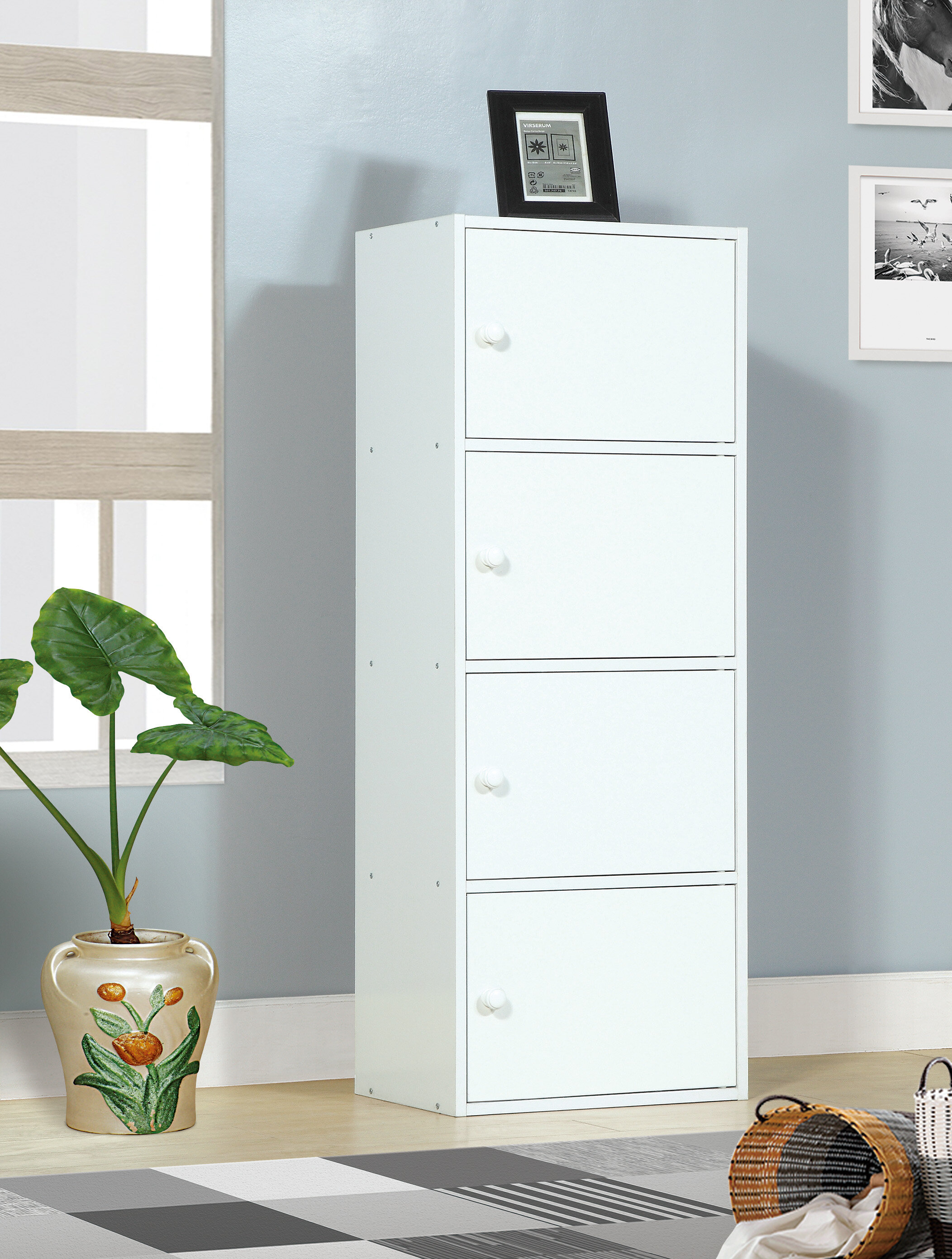 Ebern Designs Noblitt 45'' Tall 4 - Door Accent Cabinet & Reviews | Wayfair