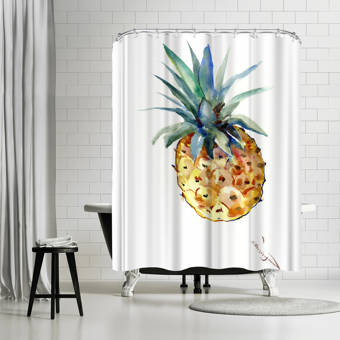 East Urban Home Suren Nersisyan Canary And Peach Single Shower Curtain Wayfair