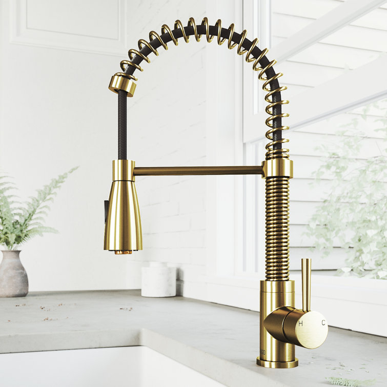 VIGO Brant Pull Down Single Handle Kitchen Faucet with ...