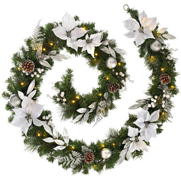 The Seasonal Aisle 9' Pre-Lit Decorated Christmas Garland &amp; Reviews