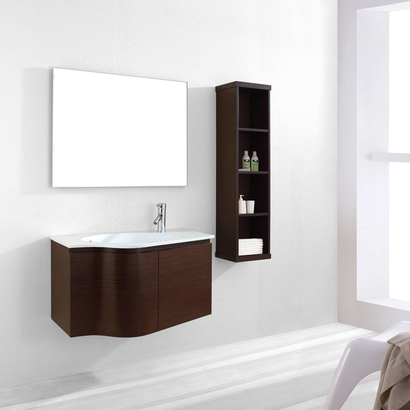 Langley Street Allison 35 Single Floating Bathroom Vanity Set With Mirror Reviews Wayfair