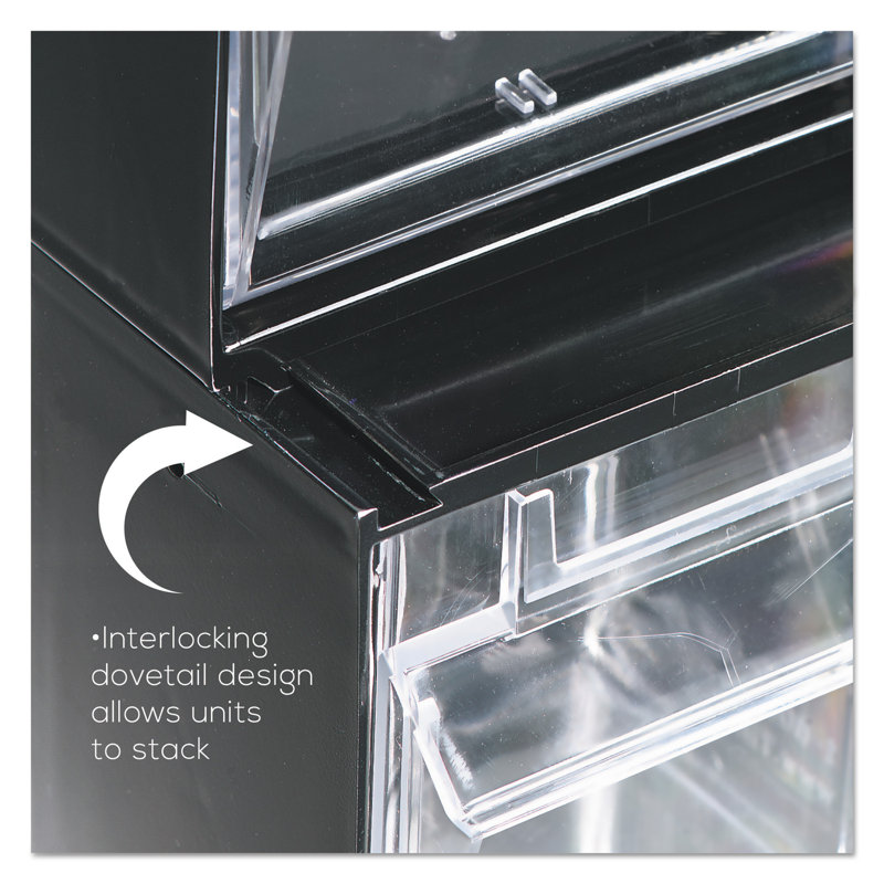 Deflecto Tilt Bin Plastic Storage System With 3 Bins Wayfair