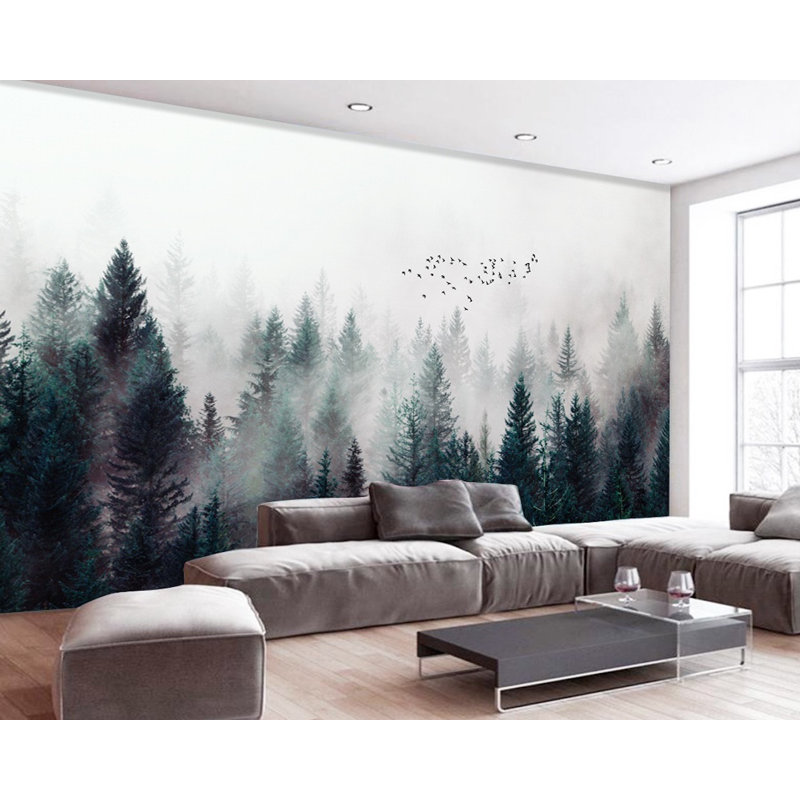Union Rustic Gomes Misty Forest Nature Mountain Textile Texture