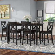 Kitchen High Table Sets - 1 : Table made of pine wood, veneers and engineered wood.