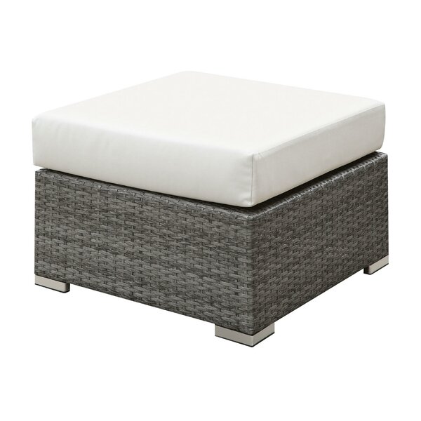 white wicker ottoman with cushion