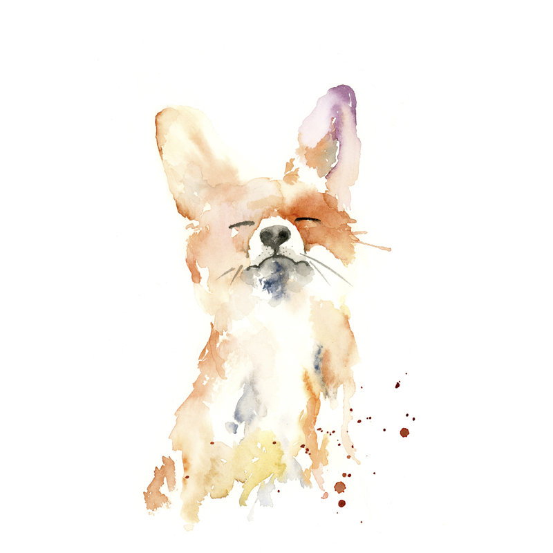 Wrought Studio Proud Fox Watercolor Painting Print Reviews Wayfair