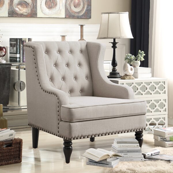 Luxury Spacious Upholstered Seat Armchair Occasional Accent Wing Chair Room Sofa 