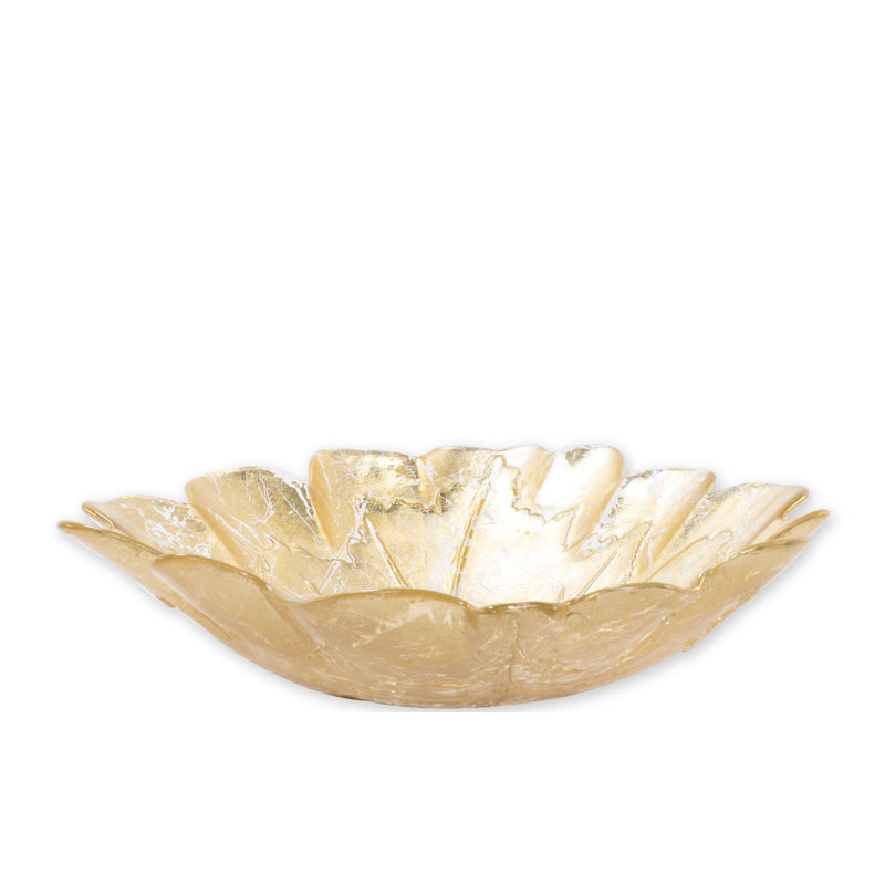 Vietri Glass Abstract Glam Decorative Bowl In Gold Perigold