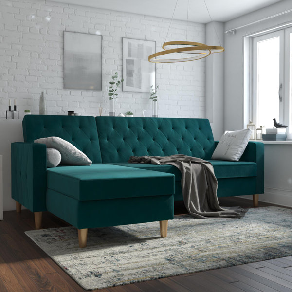 Emerald Green Velvet Sectional Wayfair