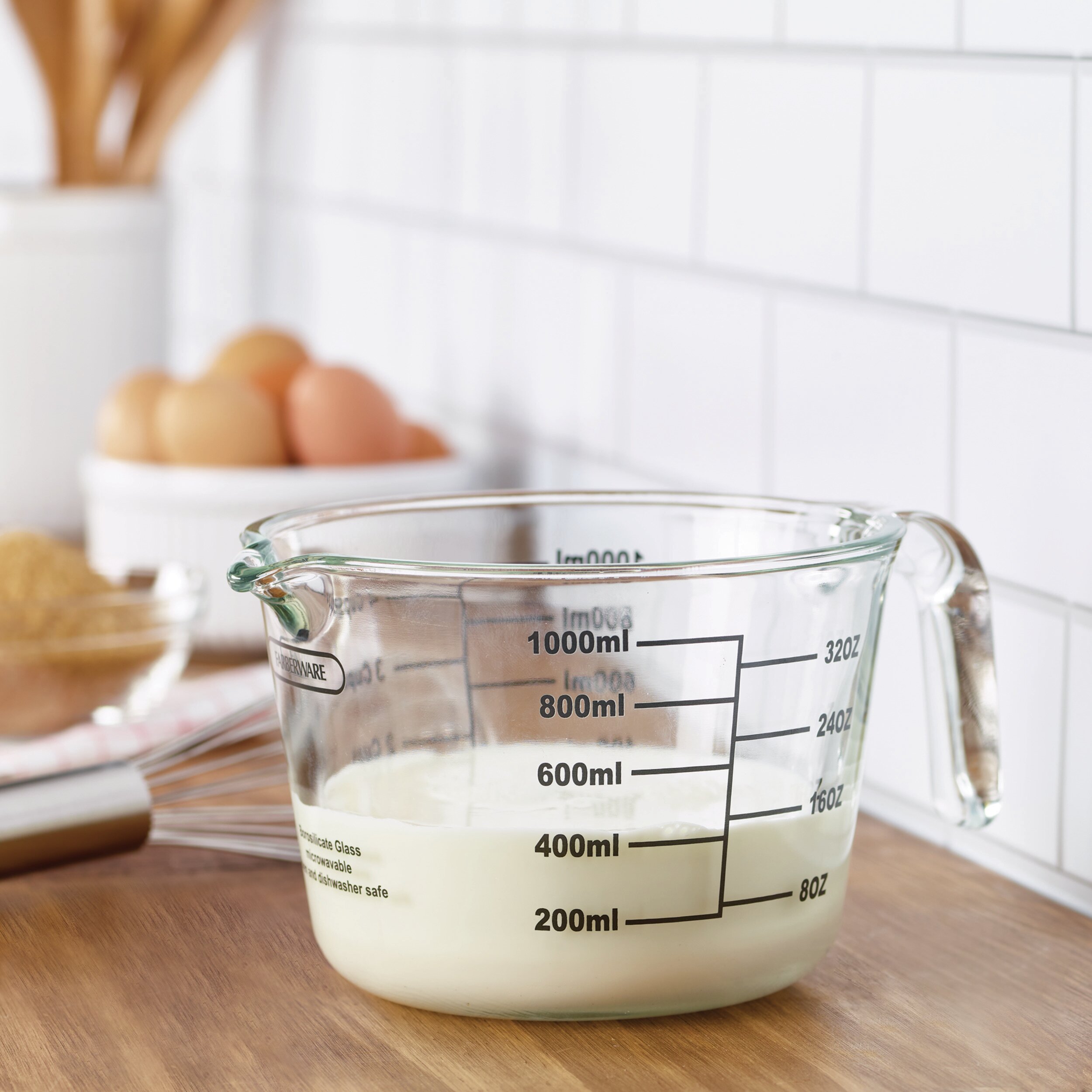 Clear Farberware 5188128 2-Cup Borosilicate Glass Wet and Dry Measuring Cup with Oversized Measurements 