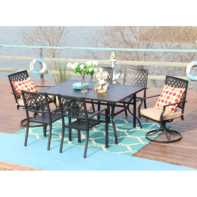 Fleur De Lis Living Thibeault 7 Piece Dining Set With Cushions Reviews Wayfair