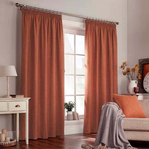 Burnt Orange Velvet Curtains | Wayfair.co.uk