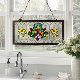 Wall hanging glass art Stained glass panel Pear Stained glass art
