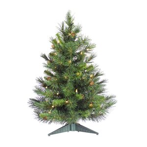 2' Cheyenne Pine Christmas Tree with 50 LED Warm White Lights