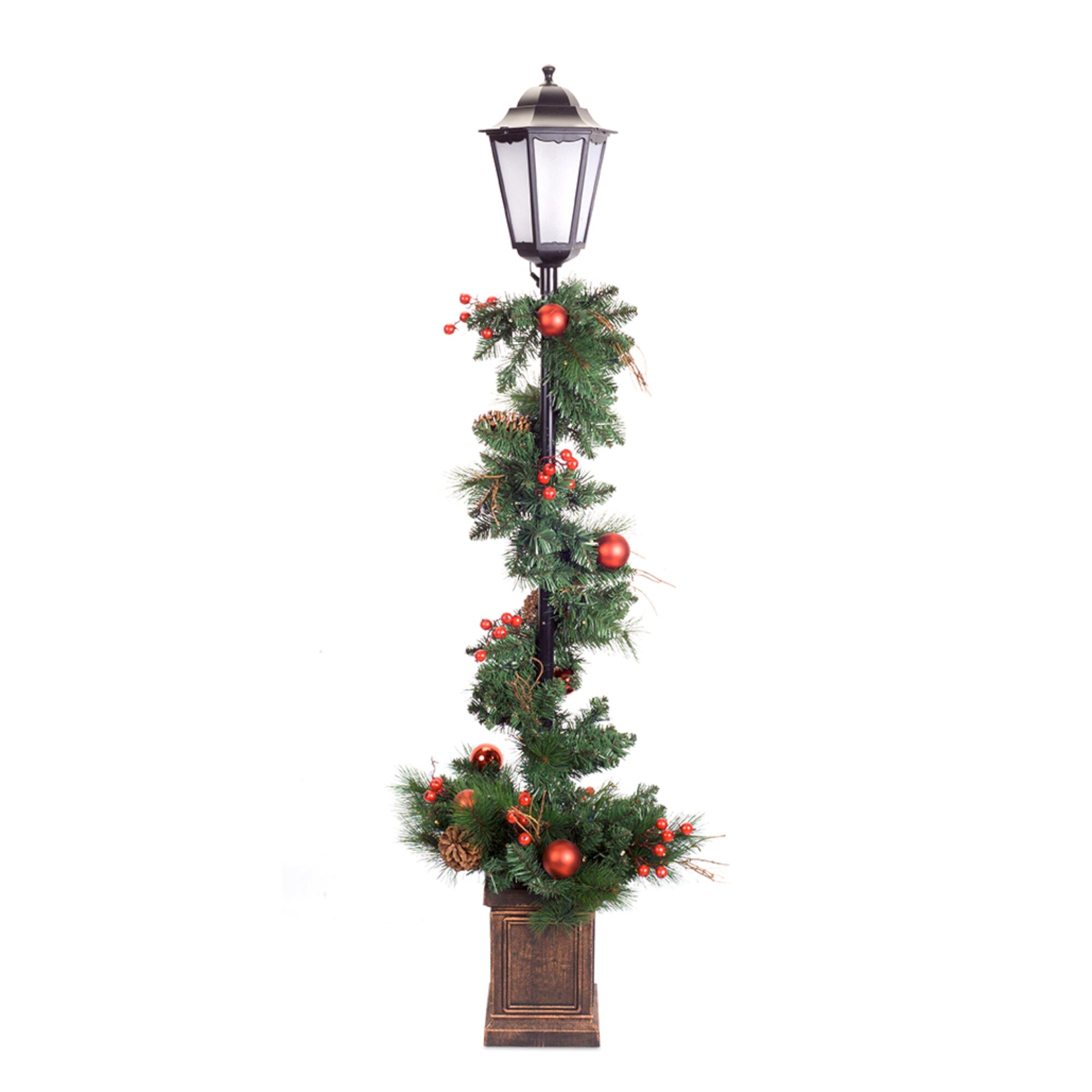 The Holiday Aisle Muriel Pine Potted 60 Lamp Post Wayfair