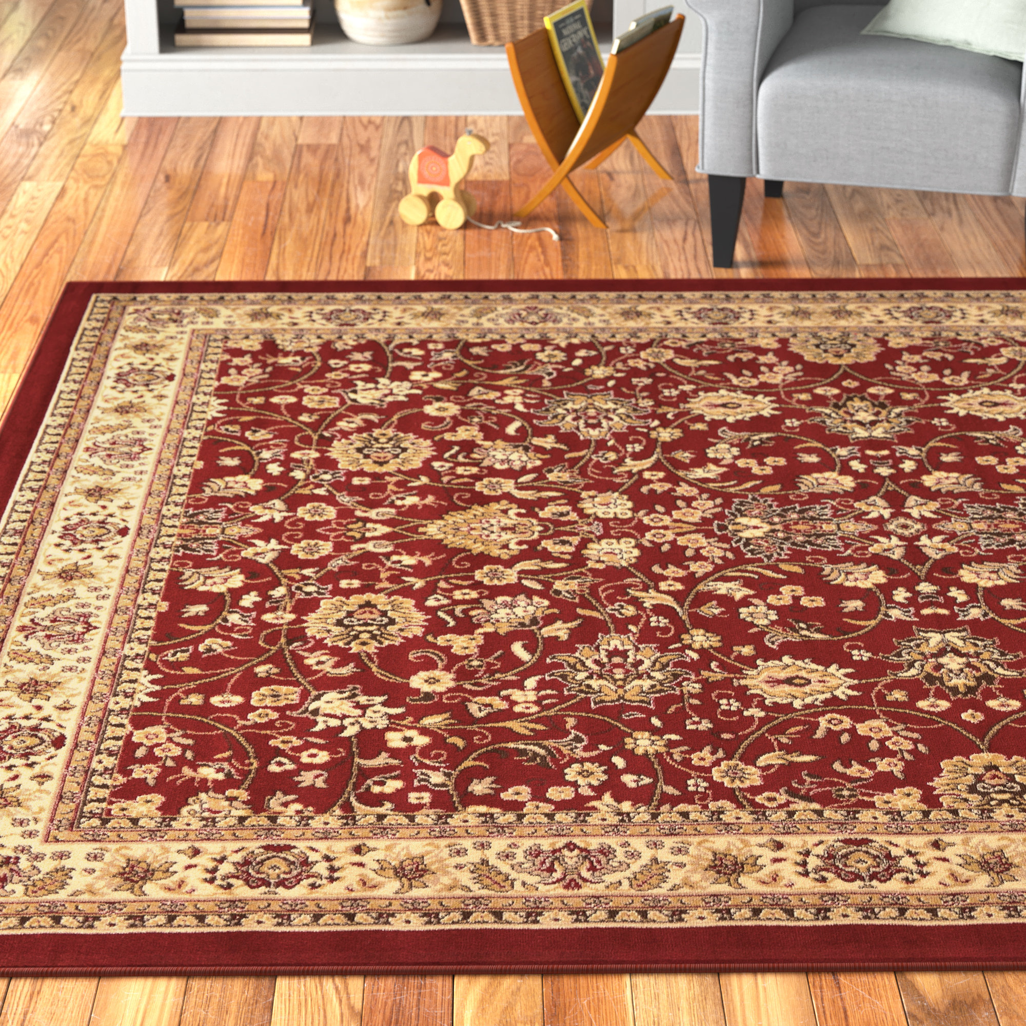 Andover Mills Mersey Oriental Burgundy Area Rug Reviews Wayfair Canada   Mersey Oriental Burgundy Area Rug 