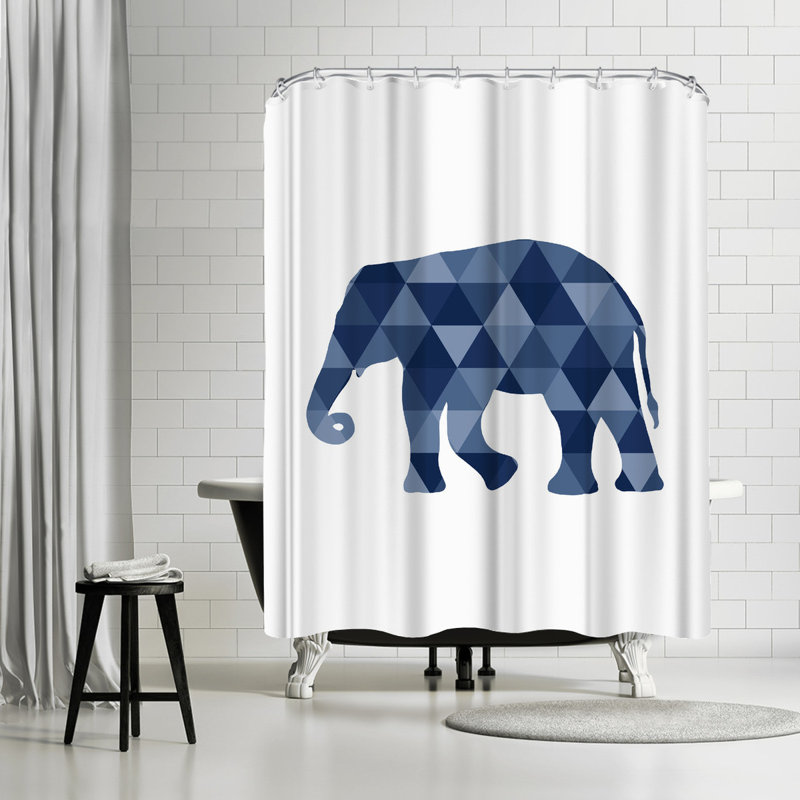 East Urban Home Nauda Geometric Elephant Shower Curtain Wayfair