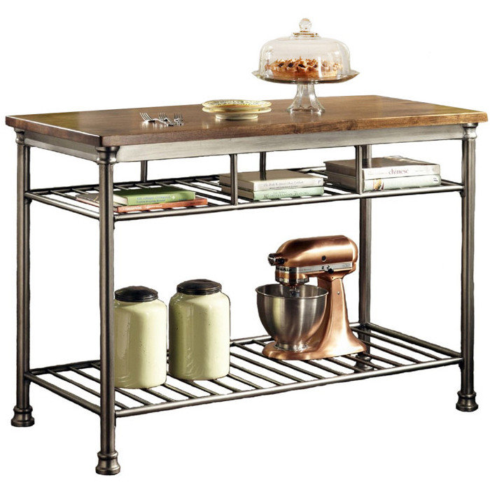 Haleakal Kitchen Island Prep Table With Manufactured Wood Reviews Allmodern