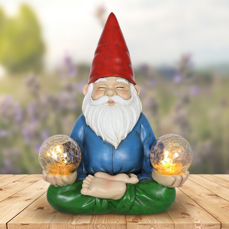 Home Gnome in Prayer Gnomaste Figurine Garden Decor New In/outdoor