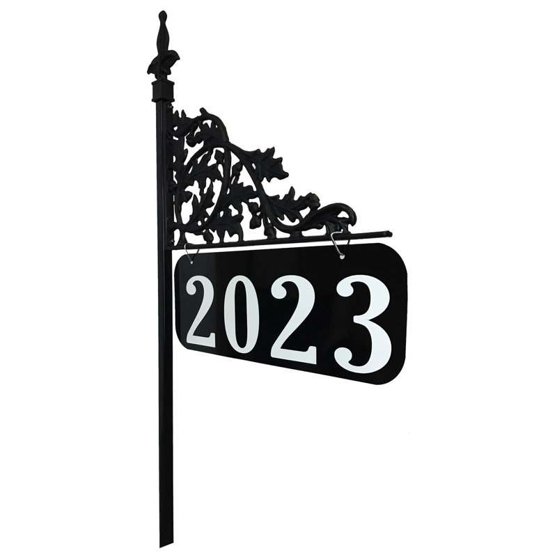 Unique Yard Oak Leaf Design 1-Line Double-Sided Reflective Address Sign