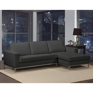 Witney Leather Sectional by Orren Ellis
