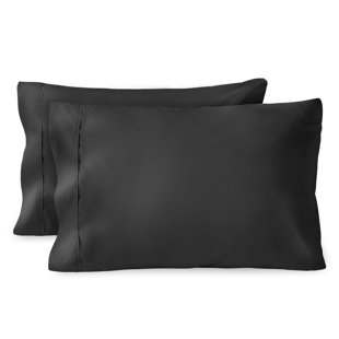 Pure Linen Satin Pillowcase King - Hotel Luxury Silky Pillow Cases for Hair and Skin 2-Pack, Brown Extra Soft 1800 Double Brushed Microfiber Pillow Covers