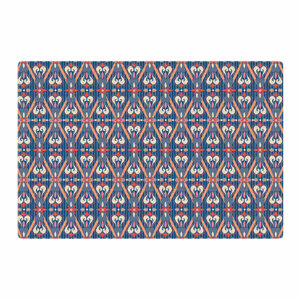 Nandita Singh Beautiful Border Ethnic Arabesque Blue/Pink Area Rug