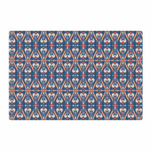 Nandita Singh Beautiful Border Ethnic Arabesque Blue/Pink Area Rug