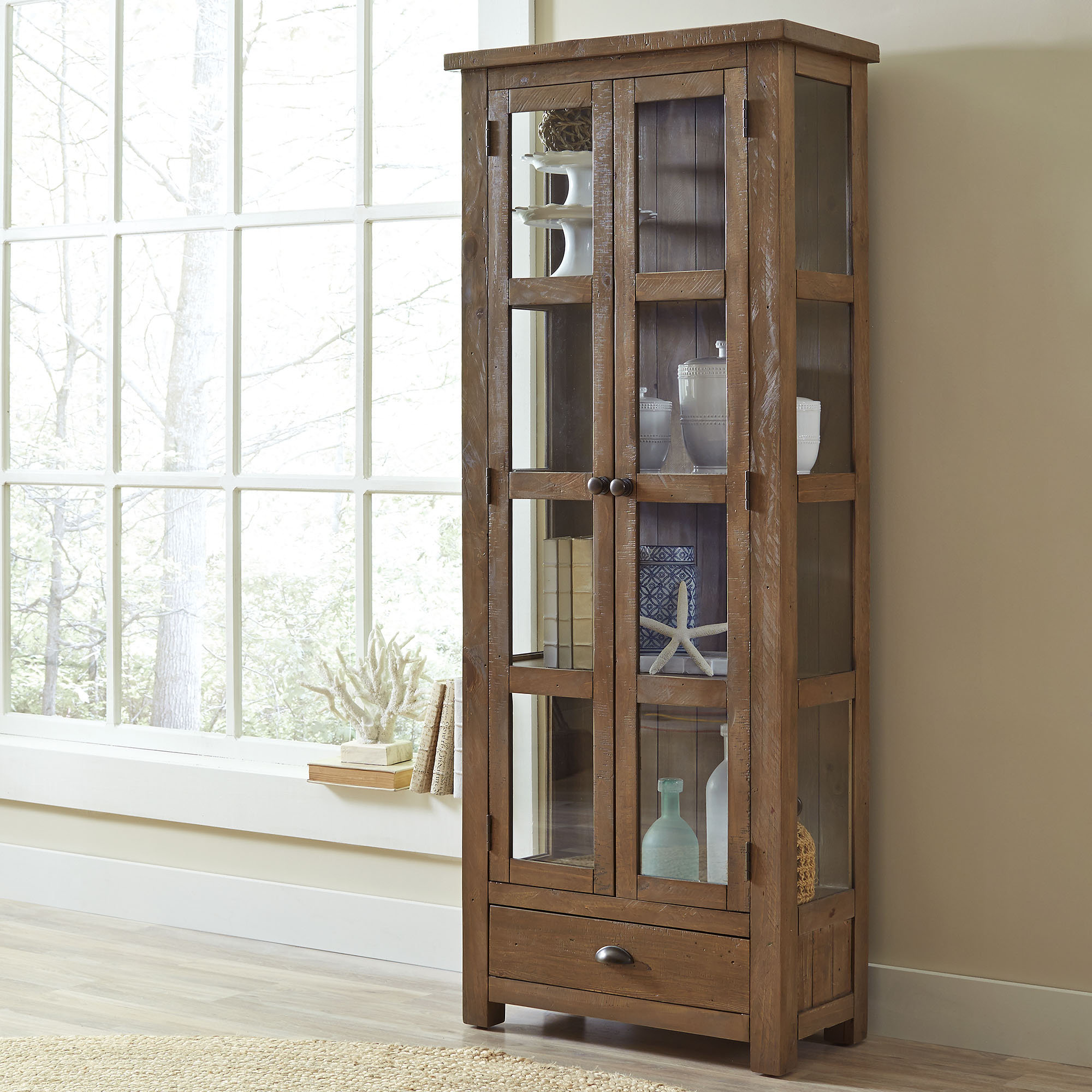 Birch Lane Seneca Solid Pine Curio Cabinet Reviews