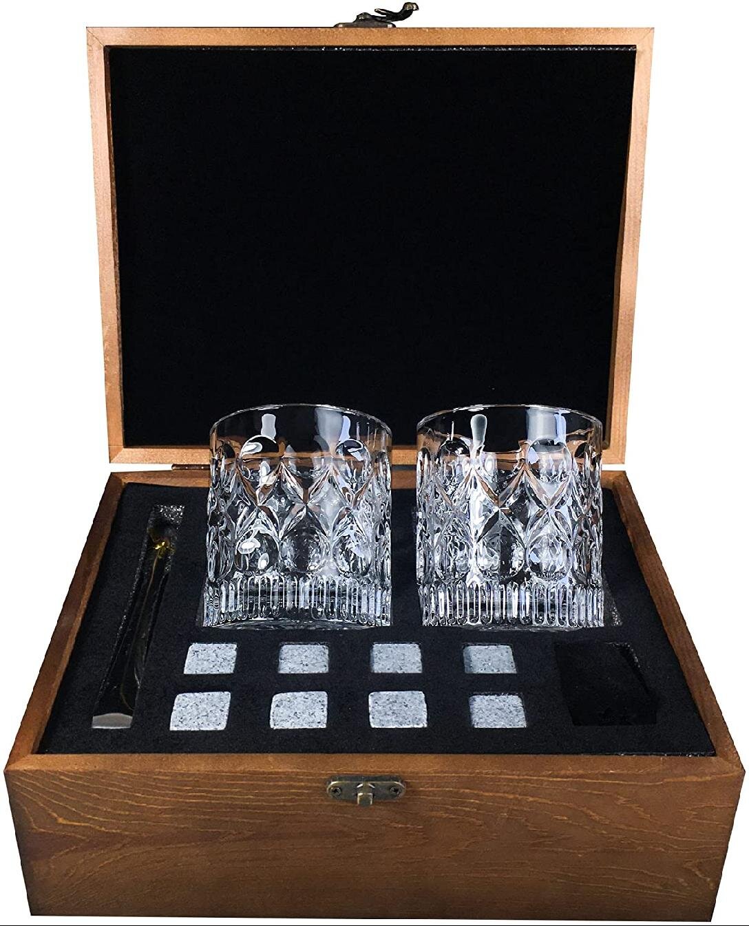 Aroma Enhancing Bourbon Glasses Gift Set for Men 6 Whiskey Stones Gift Set with Crystal Whiskey Glasses Gift Set by Spirit Lux