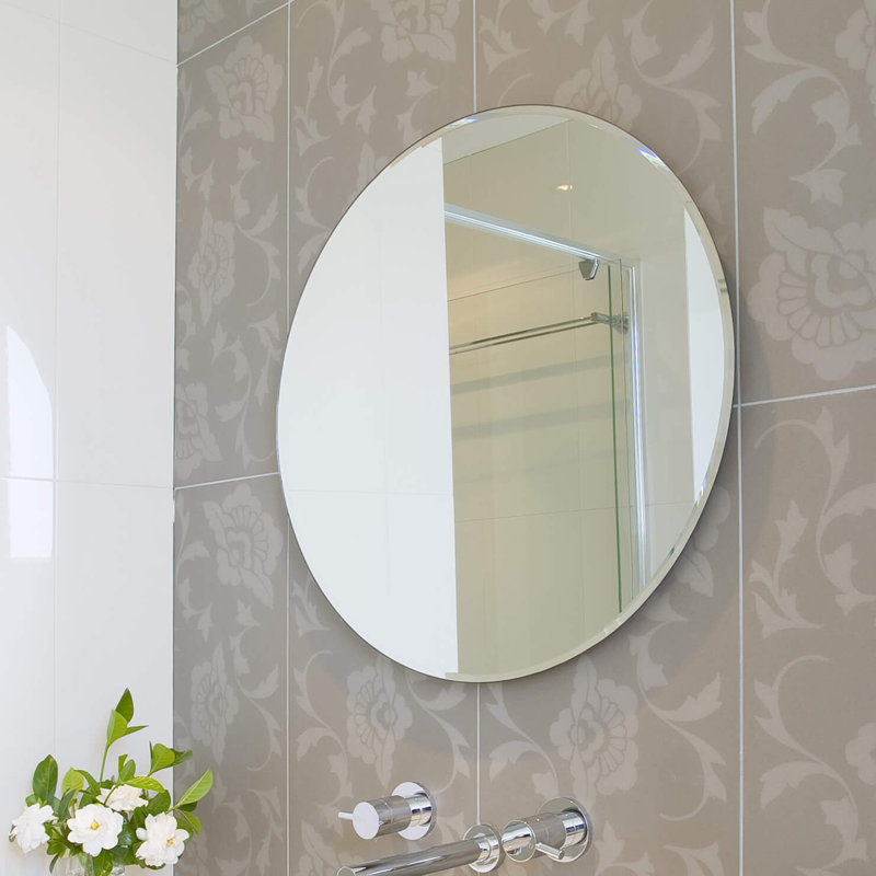 Ivy Bronx Gennessee Beveled Polished Frameless Wall Mirror With Hooks Reviews Wayfair