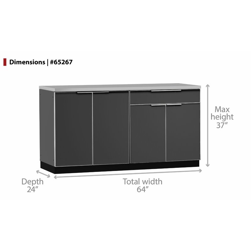 Newage Products Aluminum 2 Piece Modular Outdoor Kitchen Cabinets