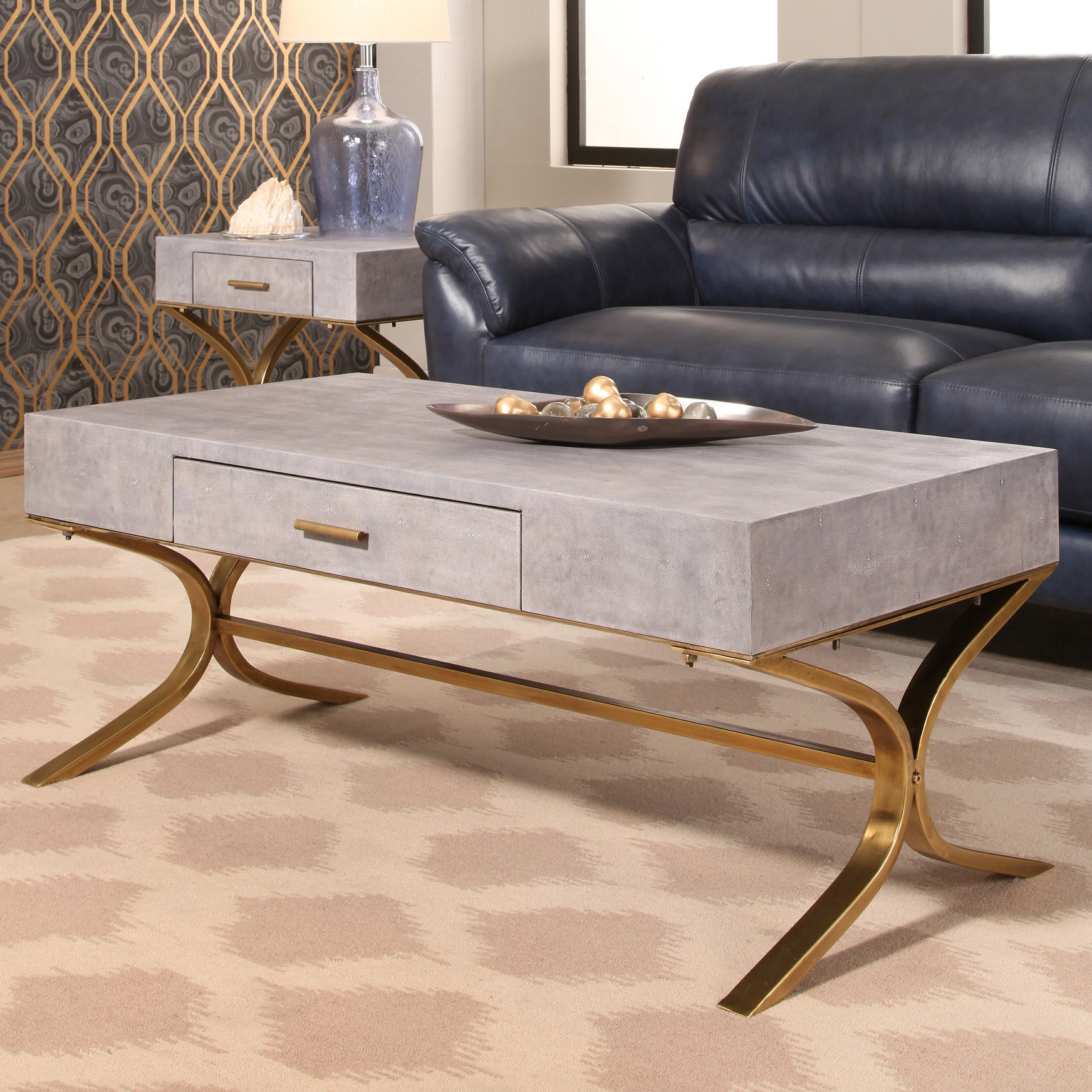 Mercer41 Canonbury Trestle Coffee Table With Storage Wayfair Mercer41 Canonbury Trestle Coffee Table