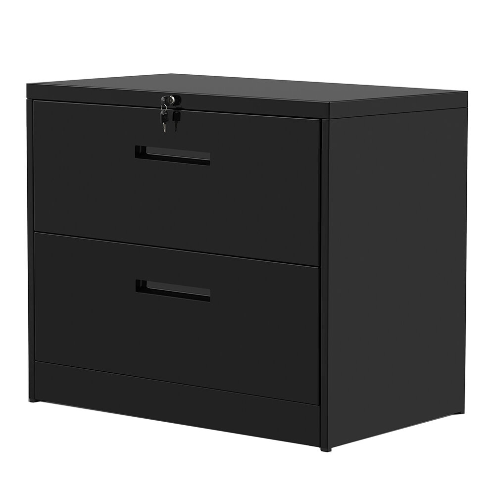 Inbox Zero Lockable Metal 2 Drawer Lateral Filing Cabinet Wayfair