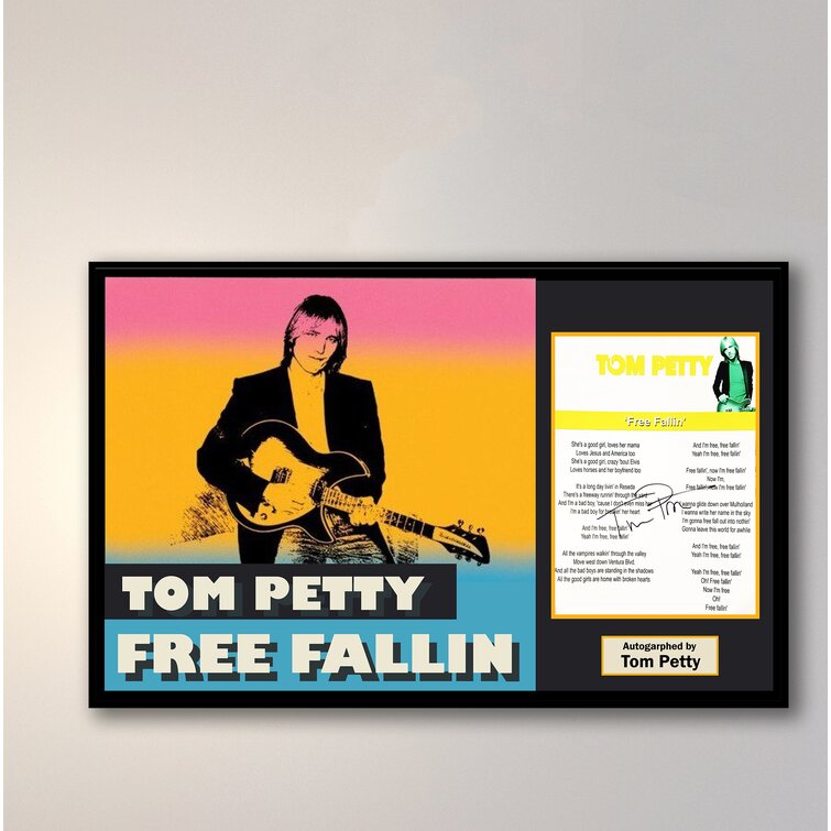 Framed Original Art Tom Petty Poster Full Moon Fever Album Print Lyrics Gift