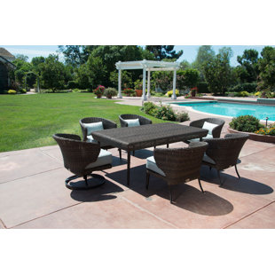 Go to store & view more images Tacoma 7 Piece Dining Set with Sunbrella Cushions by Longshore Tides