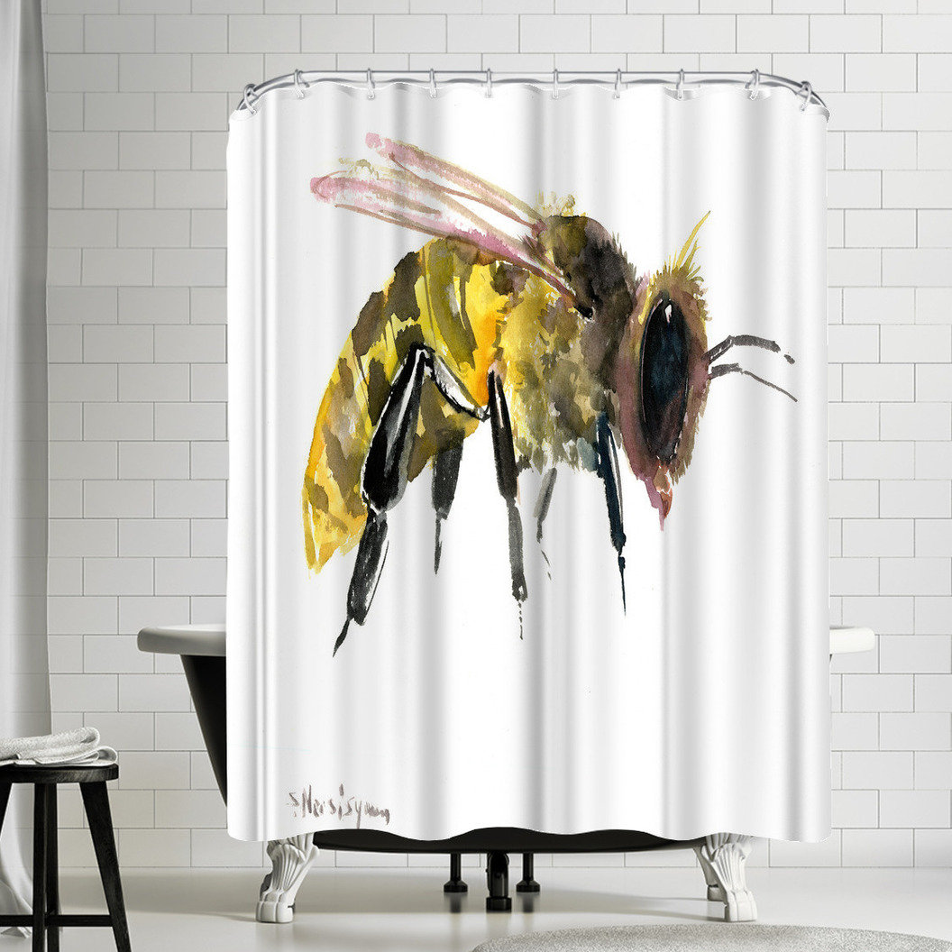 East Urban Home Suren Nersisyan Bee Single Shower Curtain Wayfair