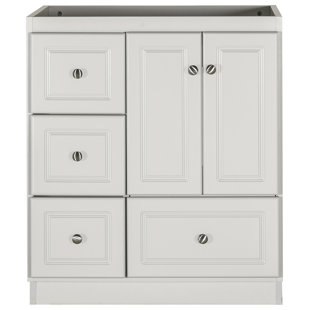 Left Drawers Antique White Solid Wood Single Bathroom Vanity Base Left Drawers Antique White Solid Wood
