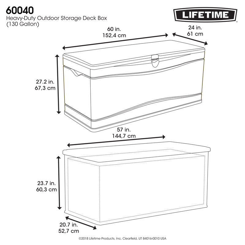 Lifetime Outdoor Storage 130 Gallon Plastic Deck Box Reviews Wayfair