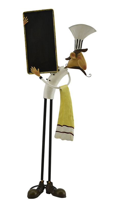 Fleur De Lis Living Barney Chef Bowing With Kitchen Napkin And