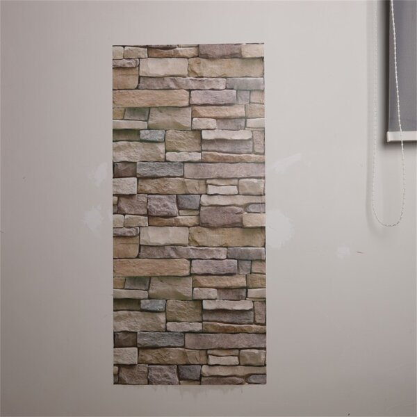 5/15PC 3D Wallpaper Stone Brick Thick Panel Sticker Wall Cover Wall Foam PE Soft