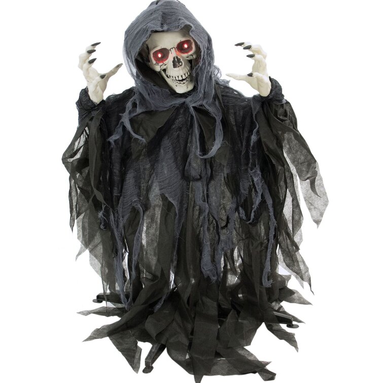 Midnight Bendable Skeleton Reaper Halloween Horror Prop Decoration NEW